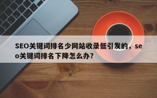 SEO关键词排名少网站收录低引发的，seo关键词排名下降怎么办？