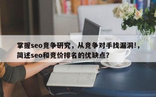 掌握seo竞争研究，从竞争对手找漏洞!，简述seo和竞价排名的优缺点？