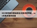 SEO如何提升整站排名长尾词管理篇，seo长尾关键词设置